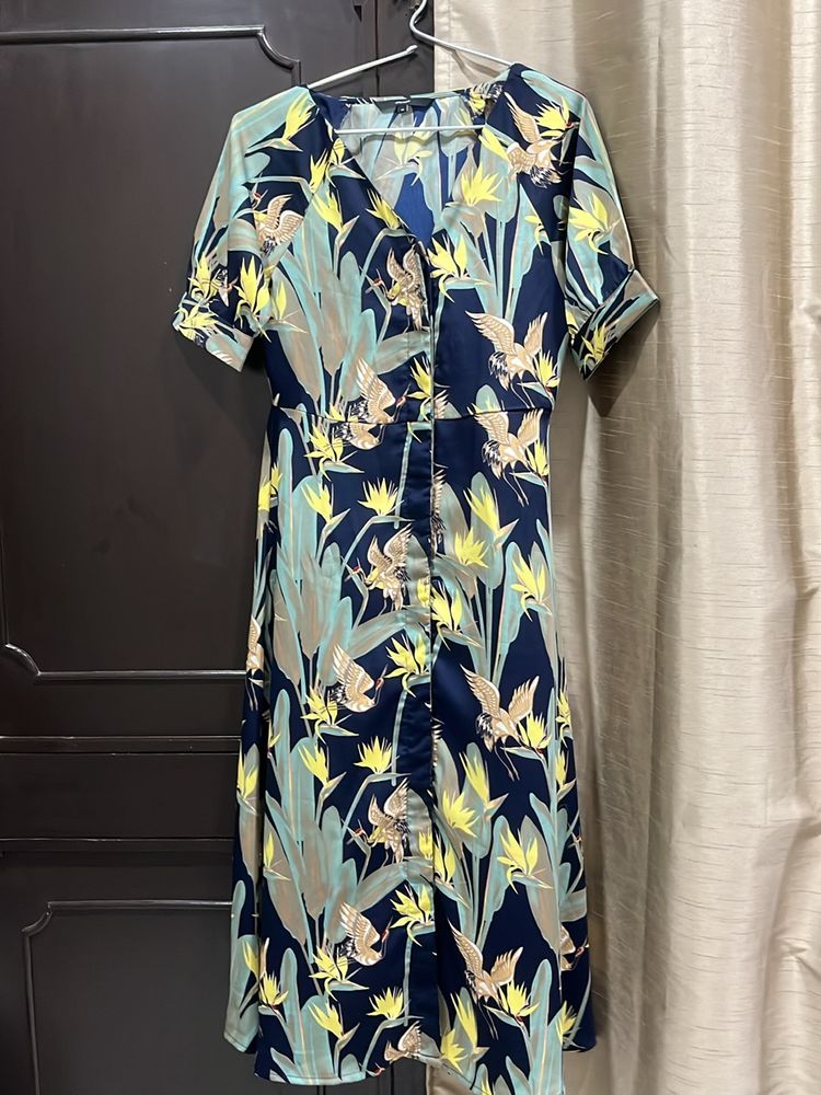 Printed Navy Blue Coloured Dress