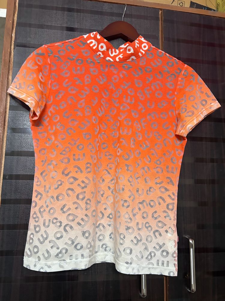 Price Drop!! Sheer Orange Gradiant Top