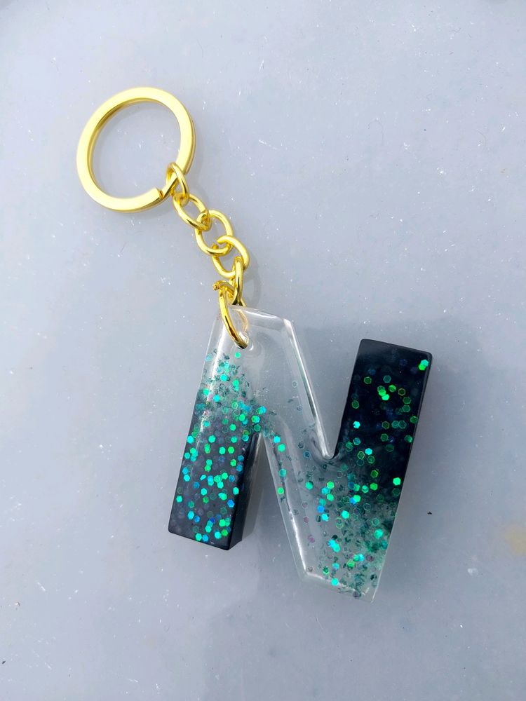 N Letter Unbreakable Resin Keychain