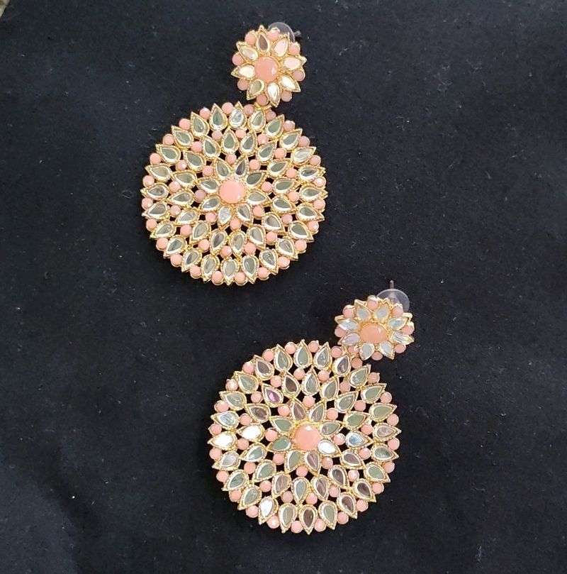 Pink Mirror Earrings