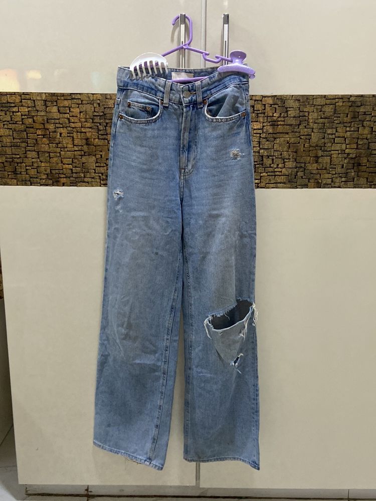 h&m wide leg jeans high waist