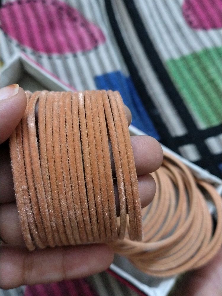 Peach Colour Metal Bangles