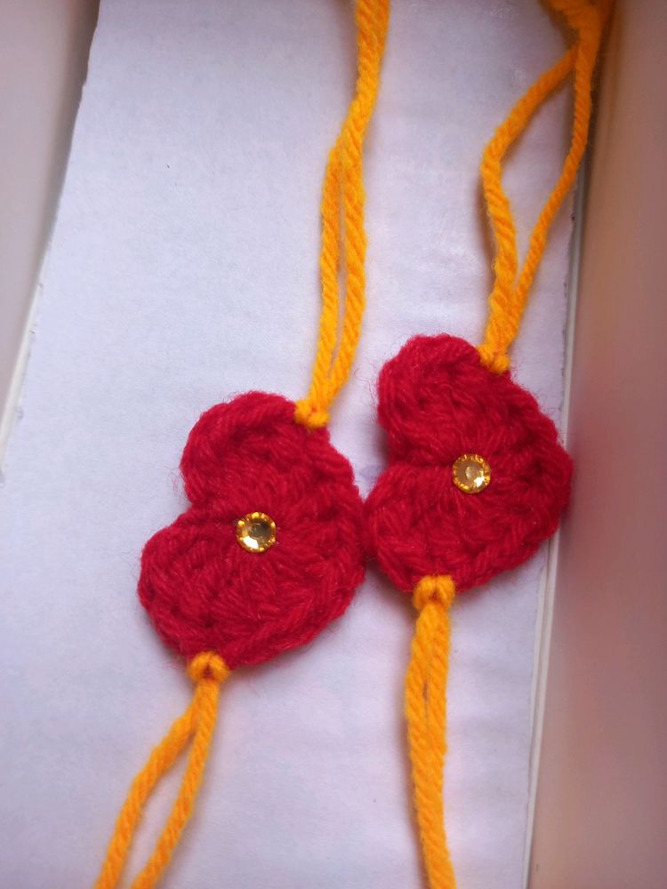 ❤️ HEART SHAPE CROCHET RAKHI