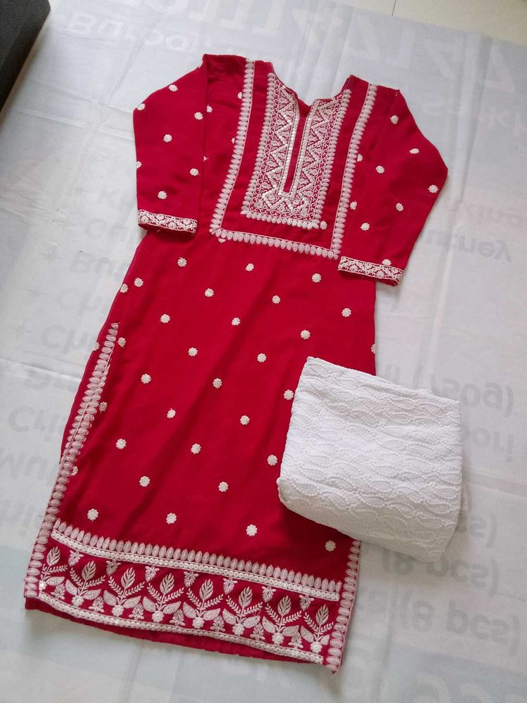 Chikankari Kurti Pant Set