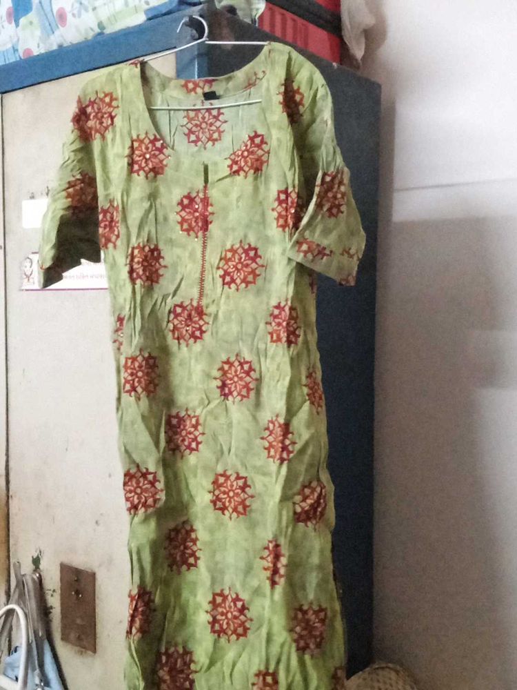 Kurti Free Size Light Green Colour