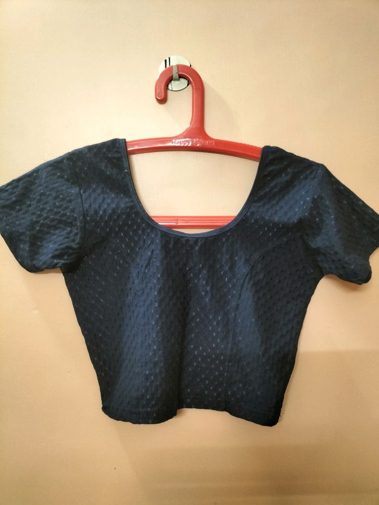 Navy Blue Stretchable Blouse