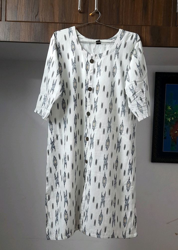 White Printed Kurta