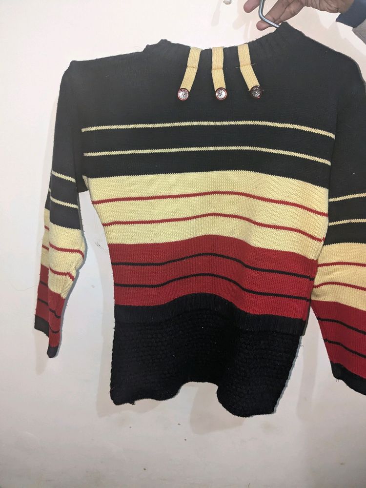 Strips Sweater For Girls