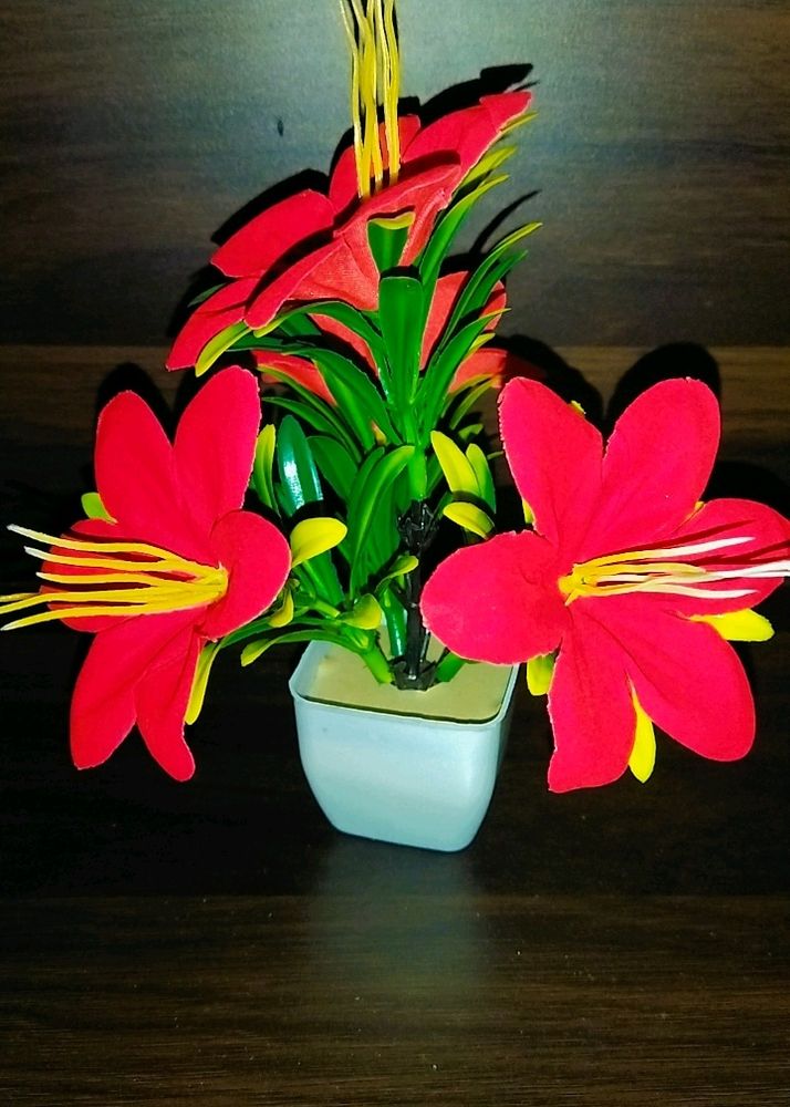 Flowers Plant With Pot (Artificial) 2pc