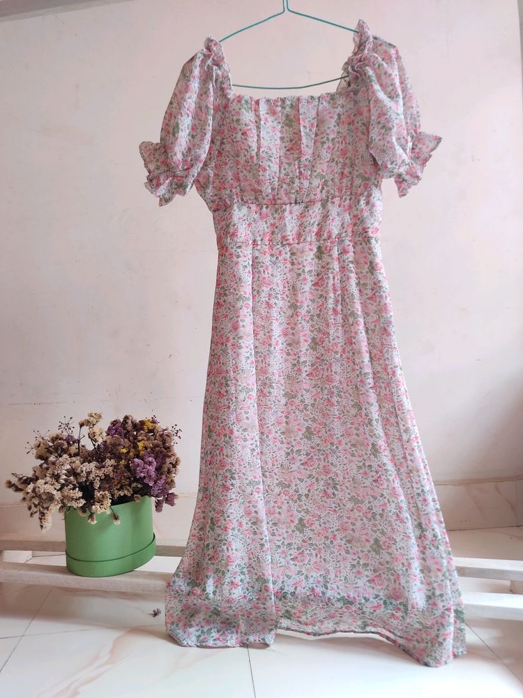 A Line Floral Dress