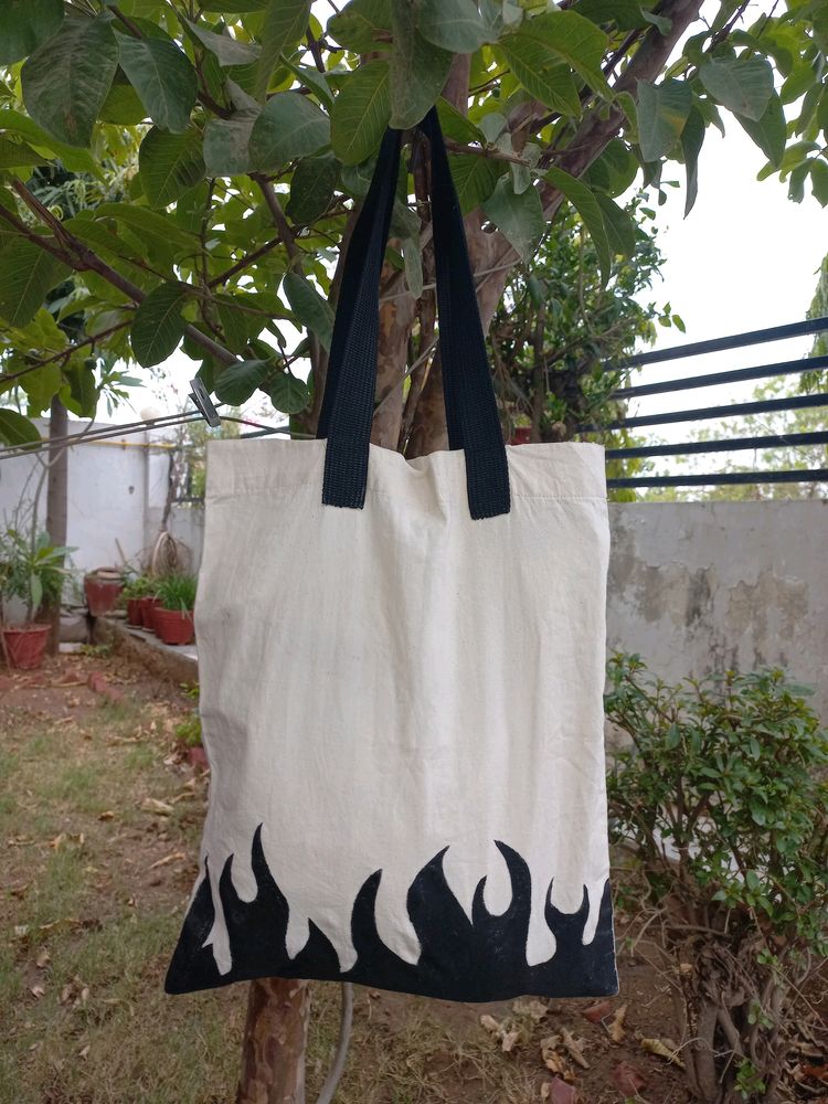 New Black Flames Tote Bag