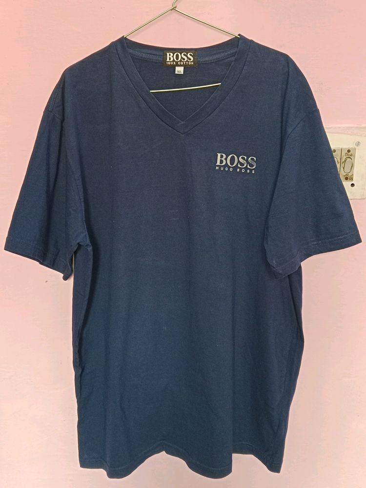 HUGO BOSS Navy Blue Men's Tshirt