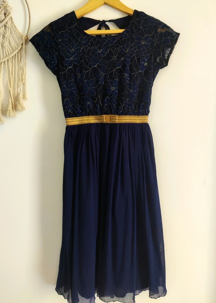 Dark Blue Lace Dress