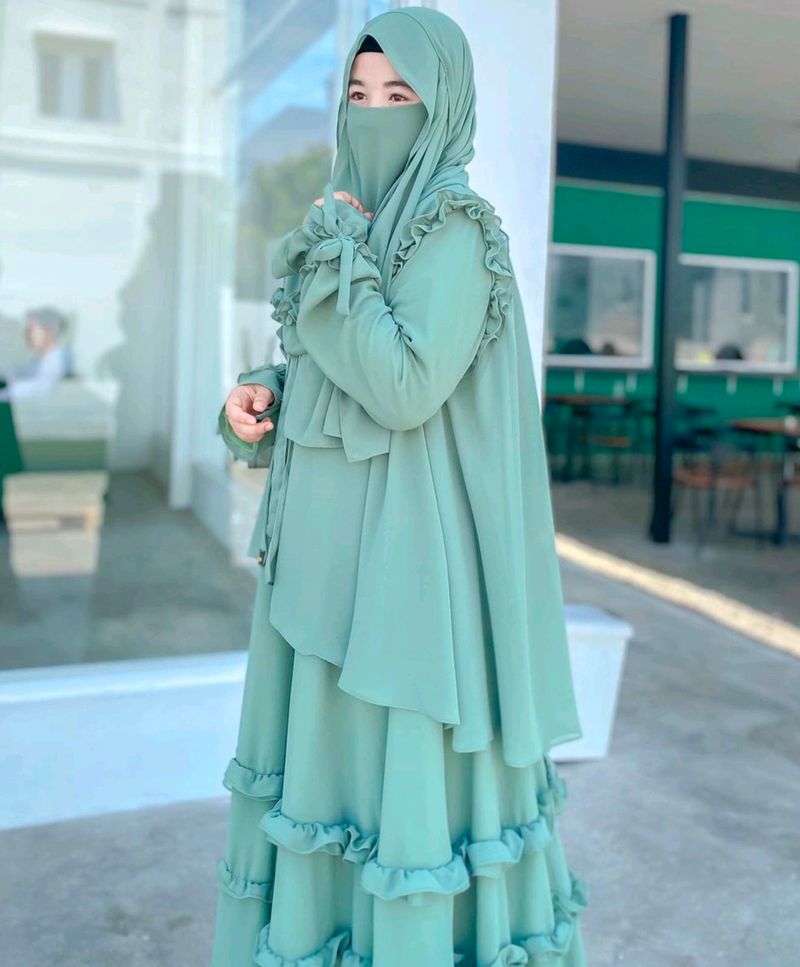 Beautiful Frill Work Abaya