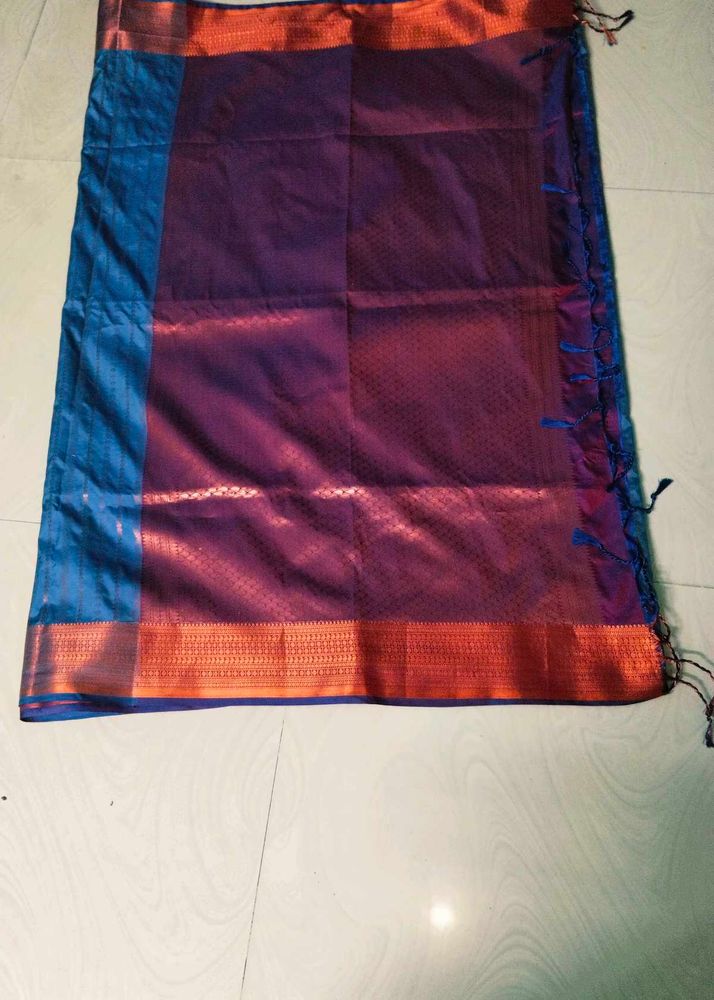 Multi colour Banaras silk Copper Design saree