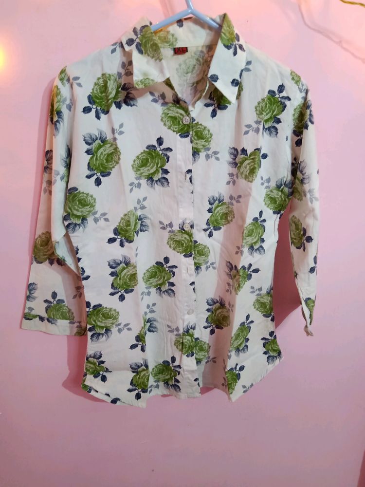 Printed White Shirt For Women