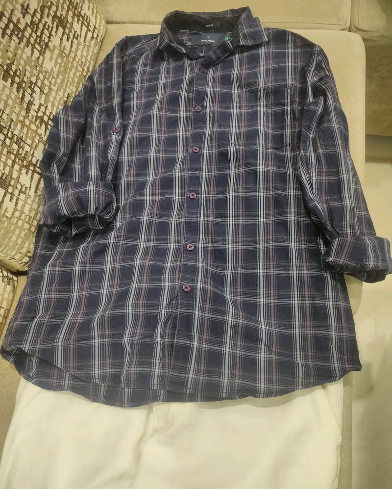 Highlander Checked Shirt Navy Blue