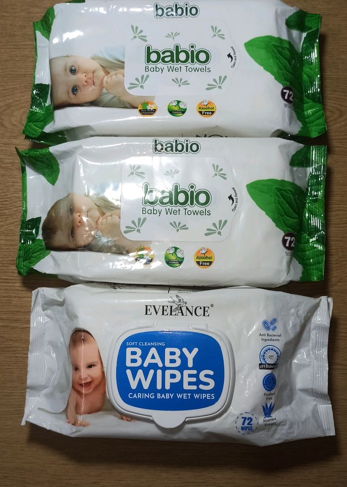 Babio Baby Wet Towels 72N Extra Soft Wipe