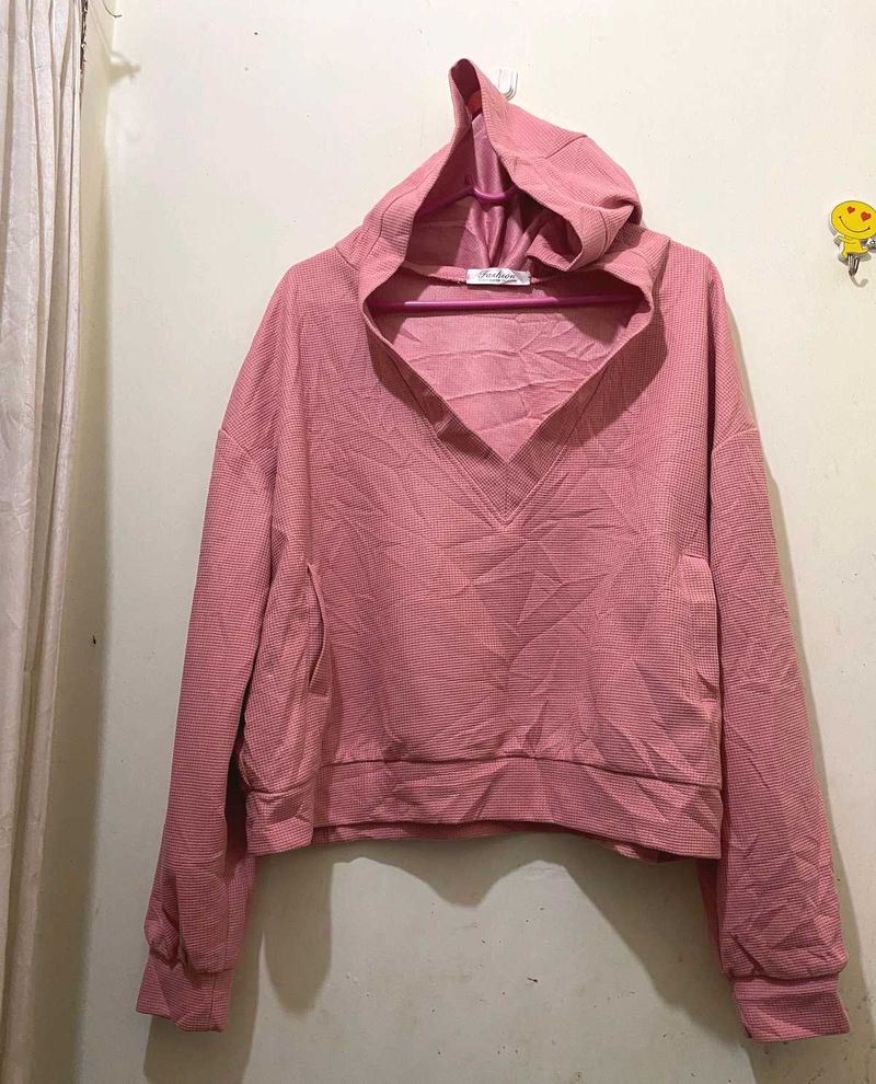 Pink Oversized Hoodie Fits Till 48