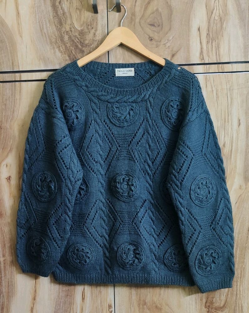 Charcoal Colour Designer Sweater Size-42