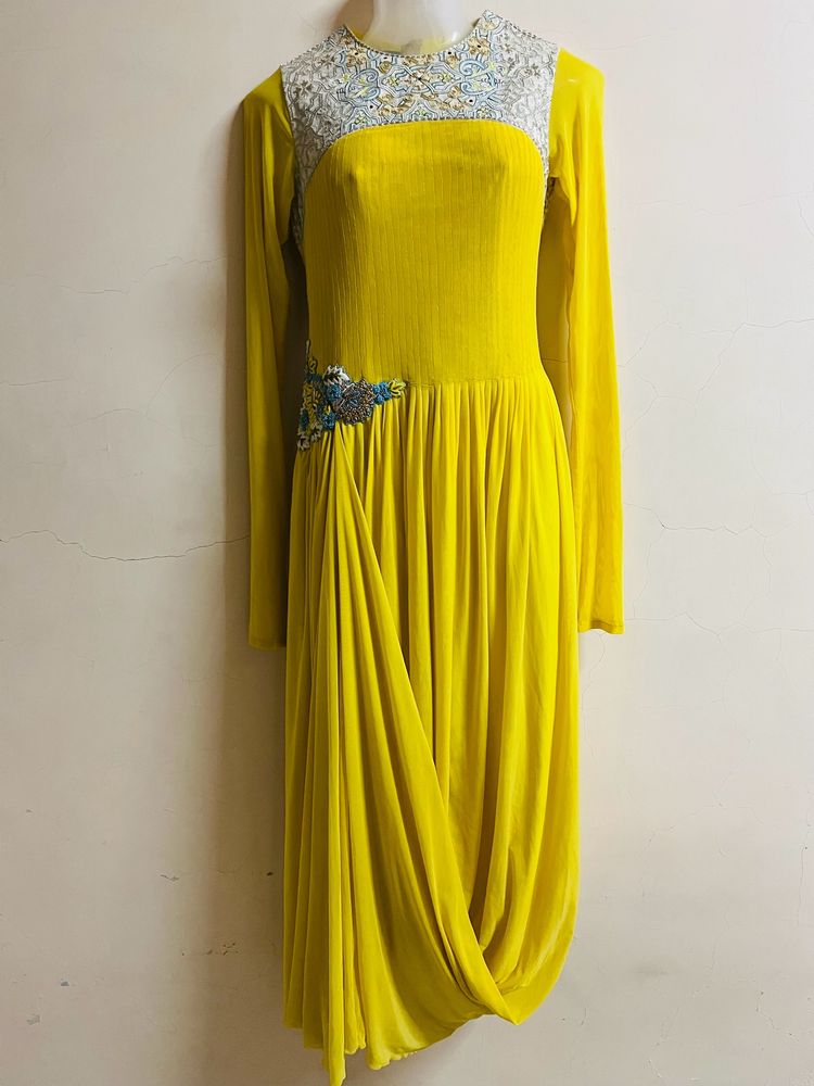 Vintage Long Designer Yellow Gown💛