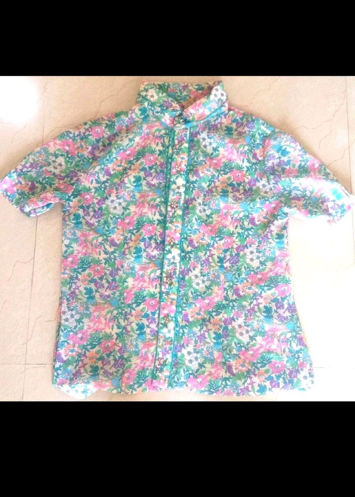 Korean floral print shirt/top🌺