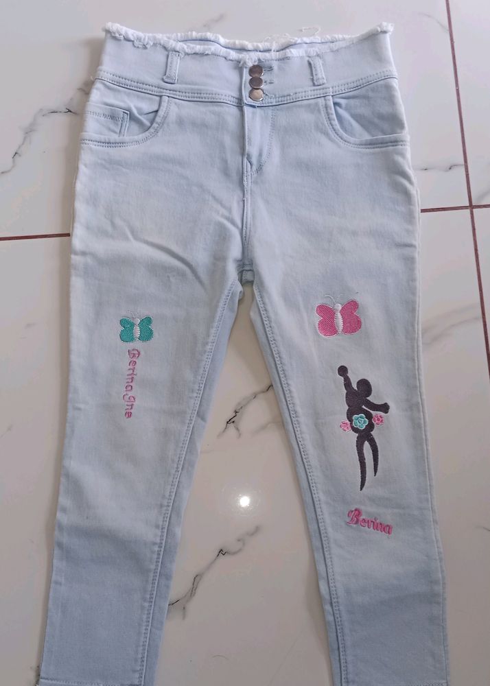 Cute Korean High-waisted Printed Jeans🥰