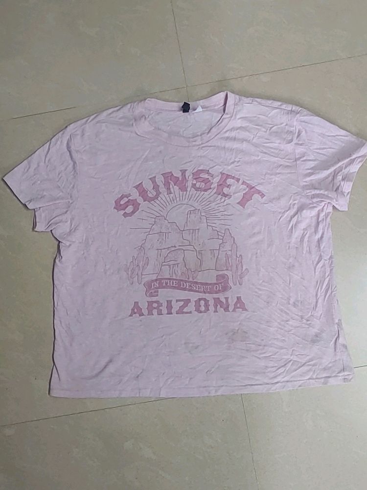 H&m Pink Oversized Tshirt