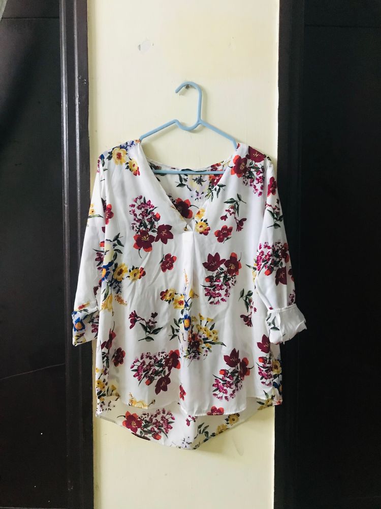 Satin Floral Top Bust 36-38