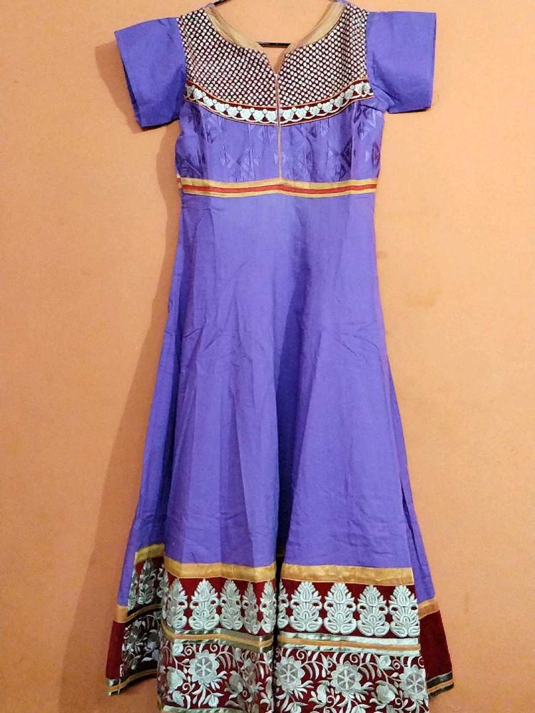 Cotton Anarkali Suit With Dupatta Set