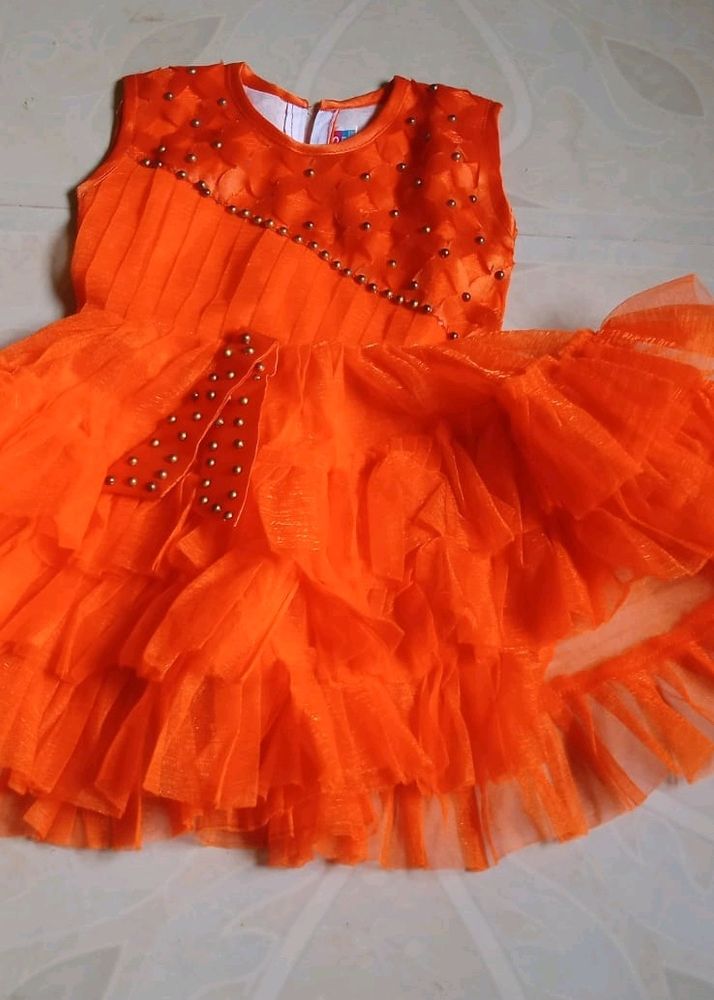 Baby Frock Orange