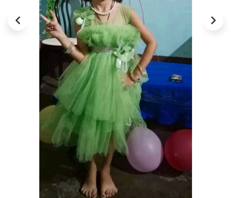 Party Frock Gown Green Kids