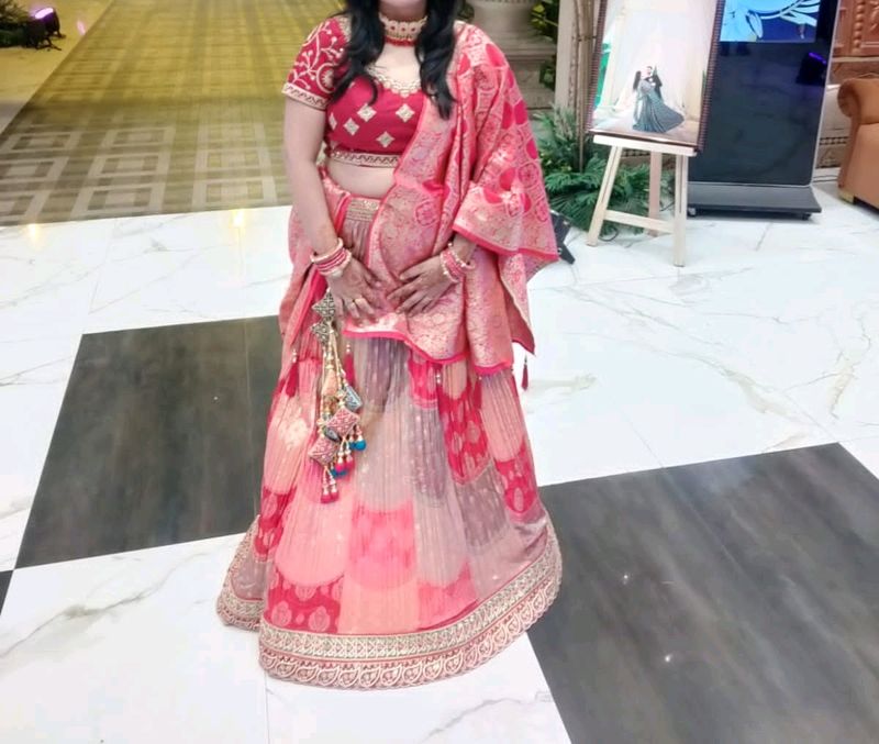 Pink Lehenga With Banarasi Dupatta