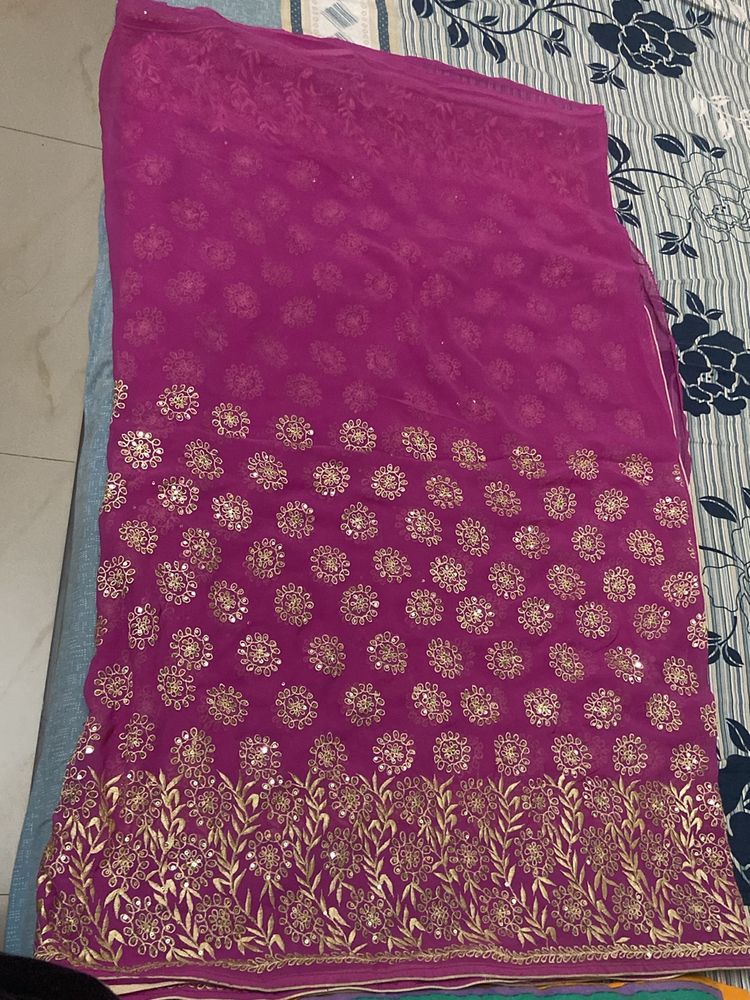 Beautiful chiffon  Saree With Blouse