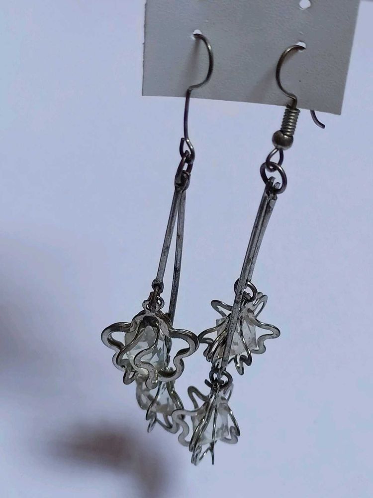 Silver Crystal Earrings