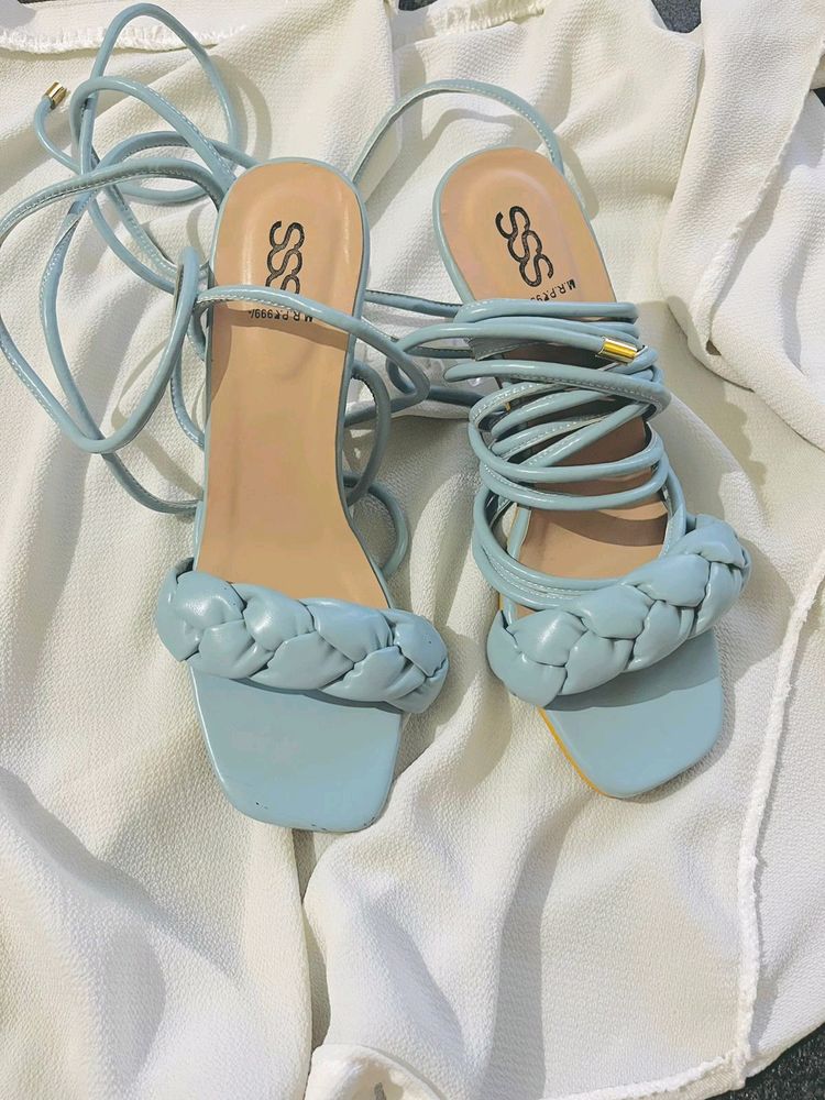 Y2k Classy Pastel Blue Heels