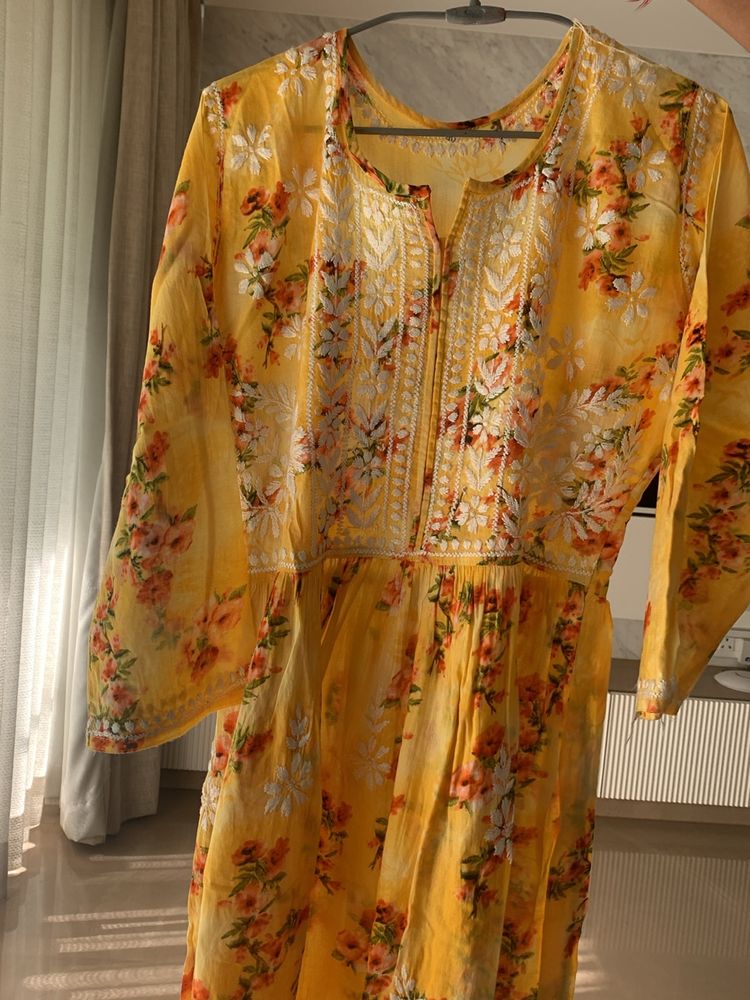 Yellow Chickenkari Kurta