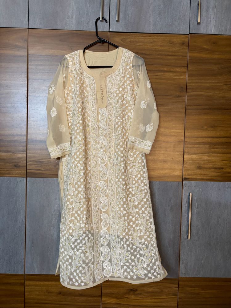 Chickankari Kurta With Lining