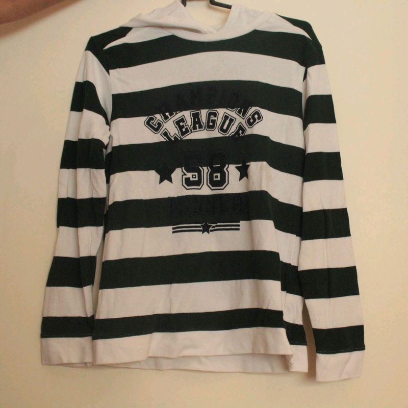 DARK GREEN STRIPED TSHIRT