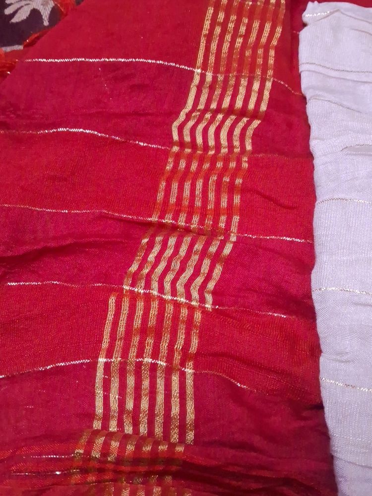 Red And White Mixed Dupatta