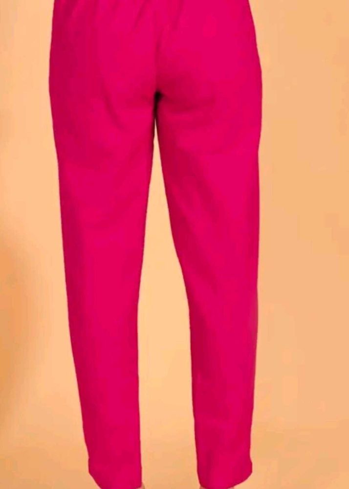 Dark Pink Colour Pants For Women