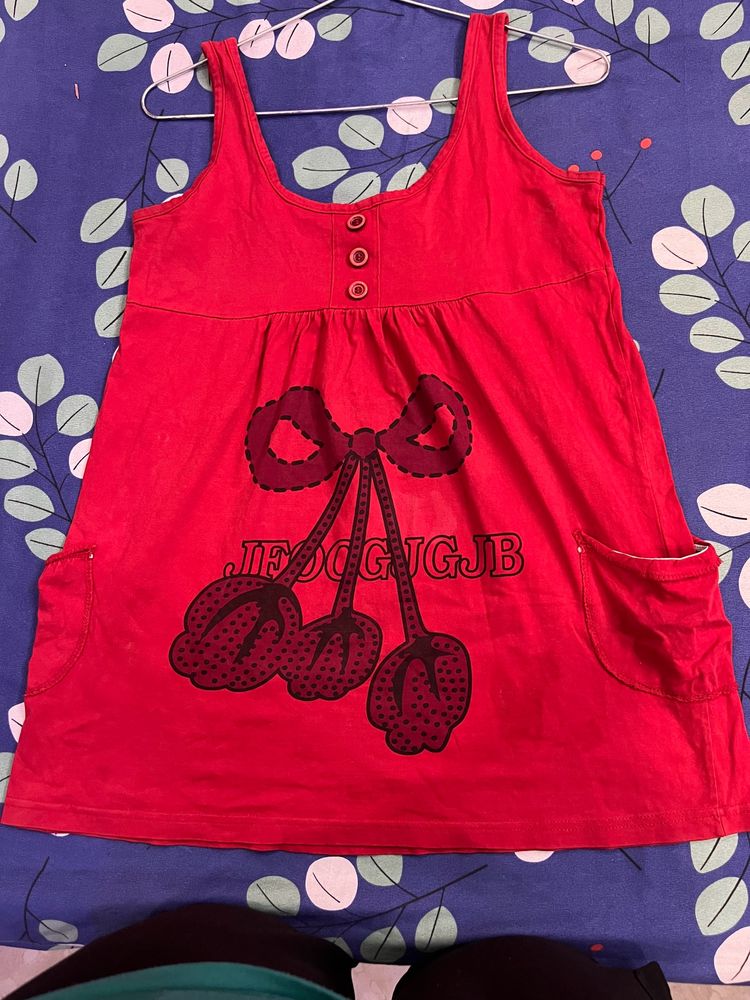 RED CUTE BABY TOP FOR WOMEN
