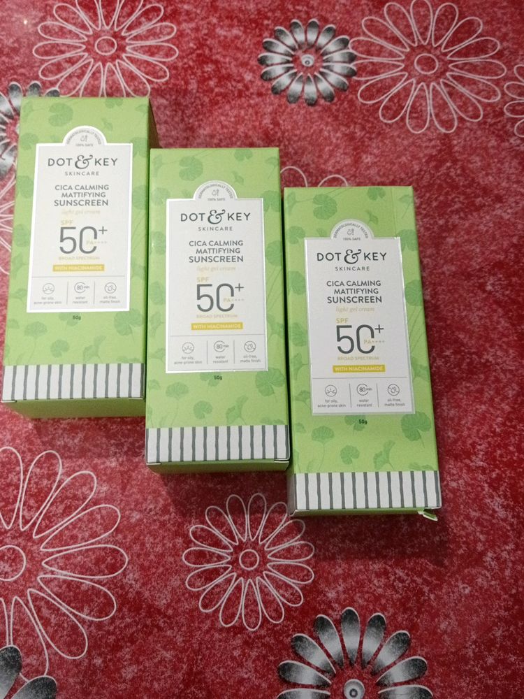 Combo Of 3 Dot & Key Cica Calming  Sunscreen