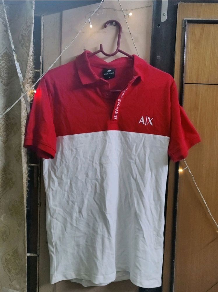 Combo Set Of 2 Tshirts. Size: S. Brands: Armani Exchange And Louis Philippe.