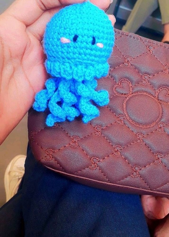 Jellyfish Crochet Keychain