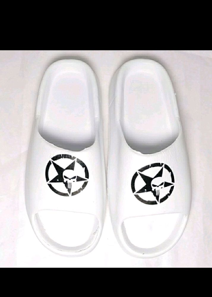 Men White Stylish Comfortable Slide Size-8