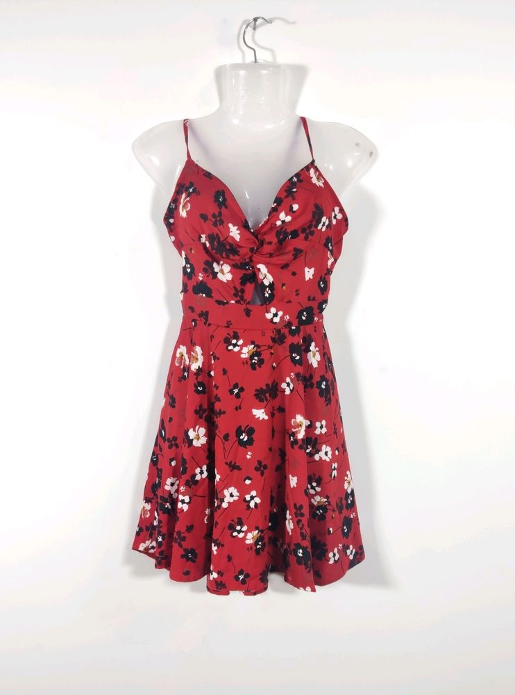 Red Printed Casual Dress (Women)