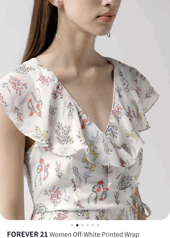 Off White Printed Dress For Women