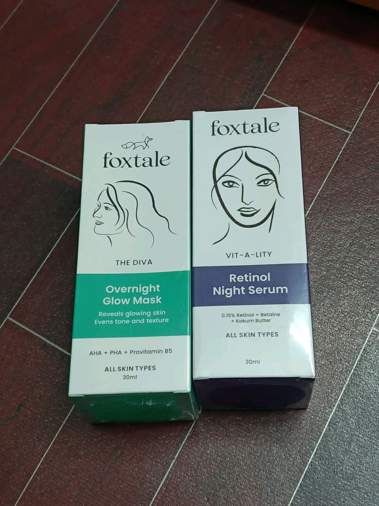 FOXTALE Combo Overnight Glow Mask,Retinol Serum