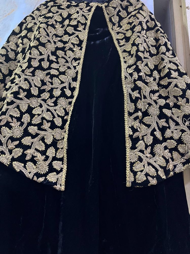 Black And Golden Choli Sharara